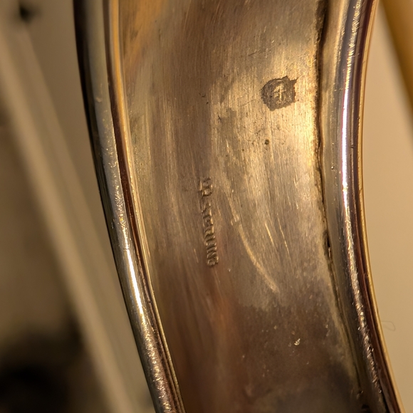 Vintage 1955, Chester JS Sterling Silver Hinged Cuff Bangle - Picture 6 of 6